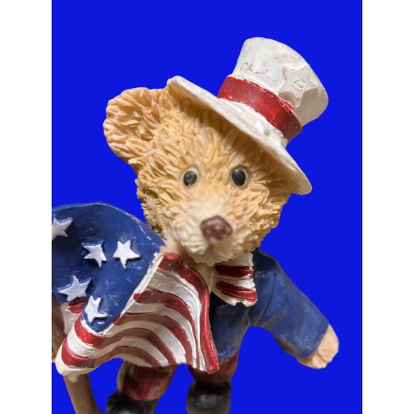 Patriotic 4th of July Uncle Sam Bear Resin Figurines American Flag - Picture 4 of 12
